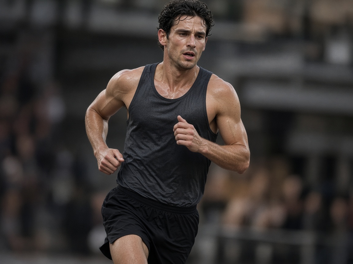 Atleta corriendo en una carrera